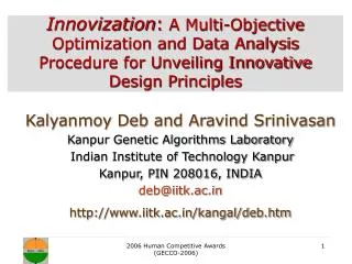 Innovization : A Multi-Objective Optimization and Data Analysis Procedure for Unveiling Innovative Design Principles