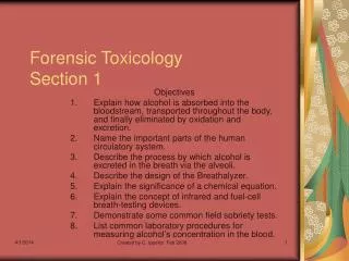 Forensic Toxicology Section 1