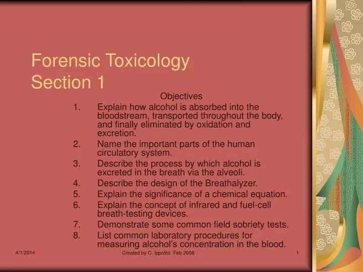 forensic toxicology section 1