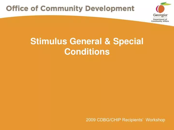 stimulus general special conditions