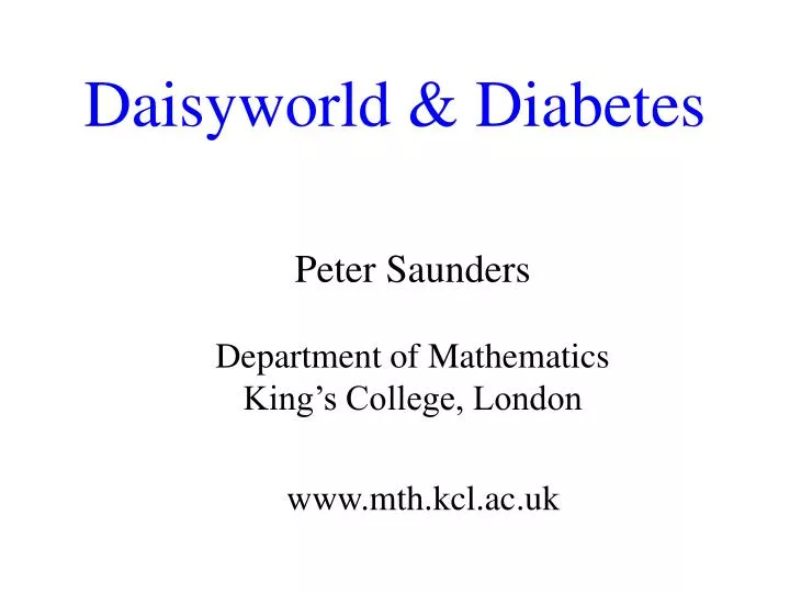 daisyworld diabetes