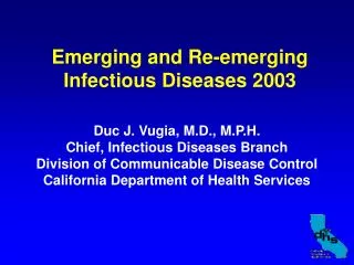 Emerging and Re-emerging Infectious Diseases 2003