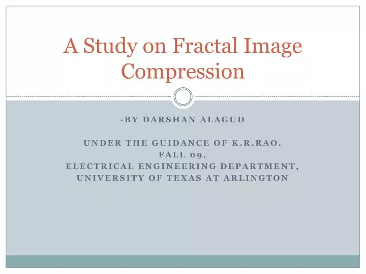 a study on fractal image compression