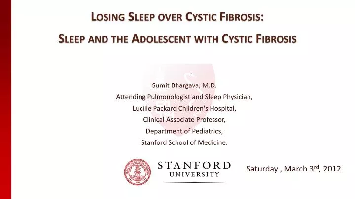 losing sleep over cystic fibrosis sleep and the adolescent with cystic fibrosis