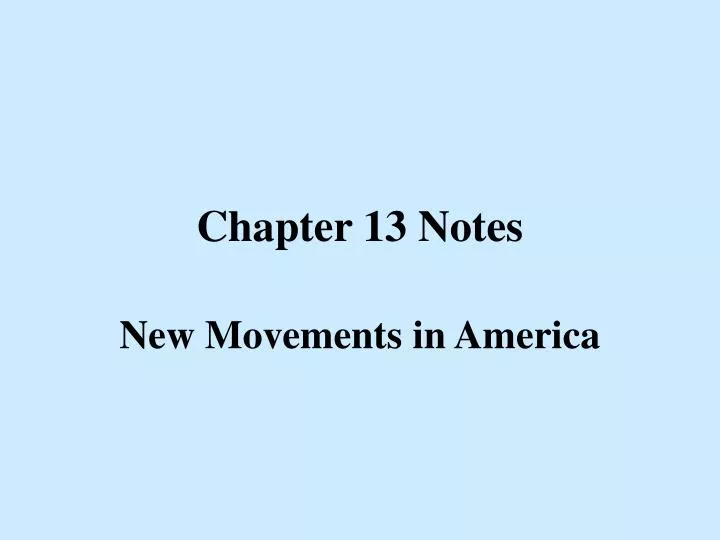 chapter 13 notes