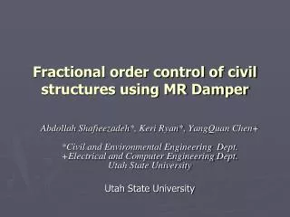 Fractional order control of civil structures using MR Damper