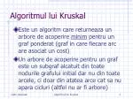 Algoritmul lui Kruskal - slide 1