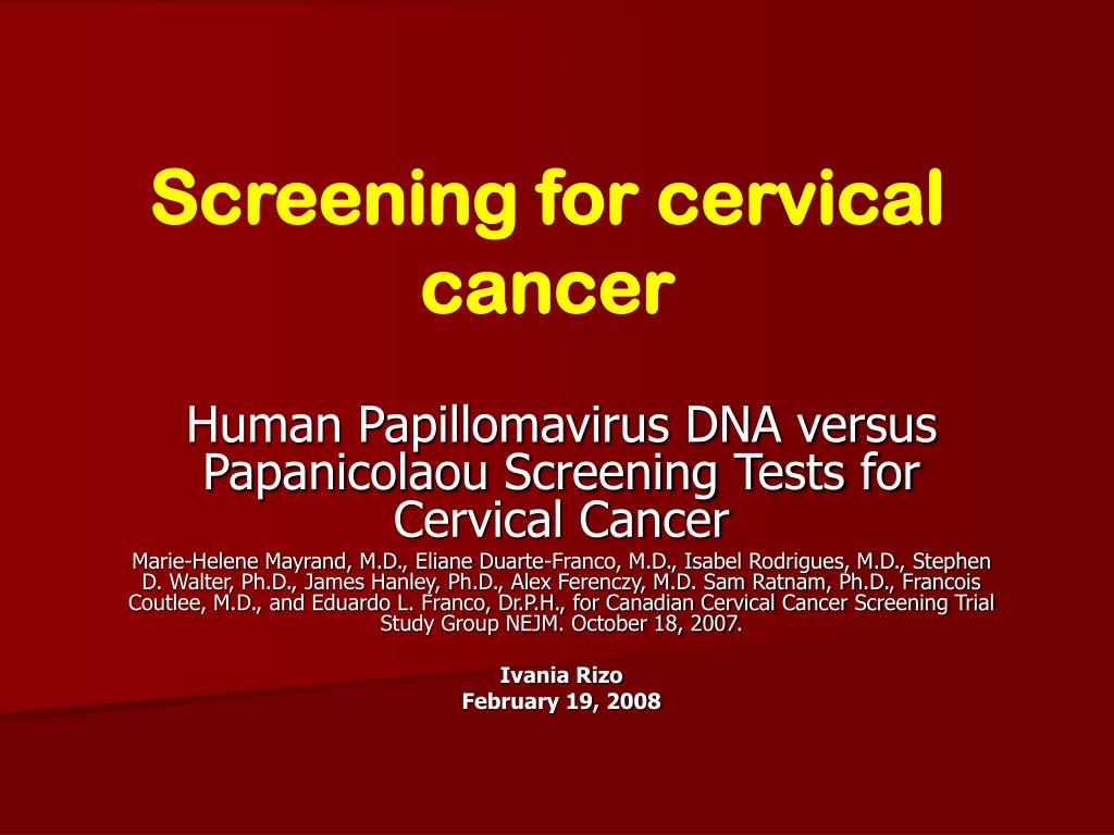 PPT - Screening for cervical cancer PowerPoint Presentation, free ...