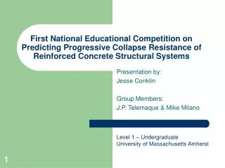First National Educational Competition on Predicting Progressive Collapse Resistance of Reinforced Concrete Structural S