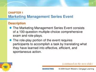 CHAPTER 1 Marketing Management Series Event