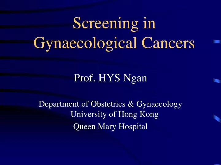 screening in gynaecological cancers