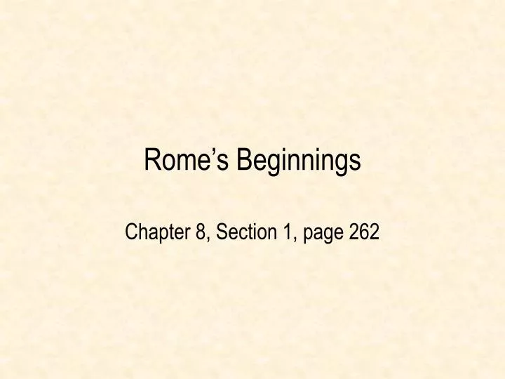 rome s beginnings