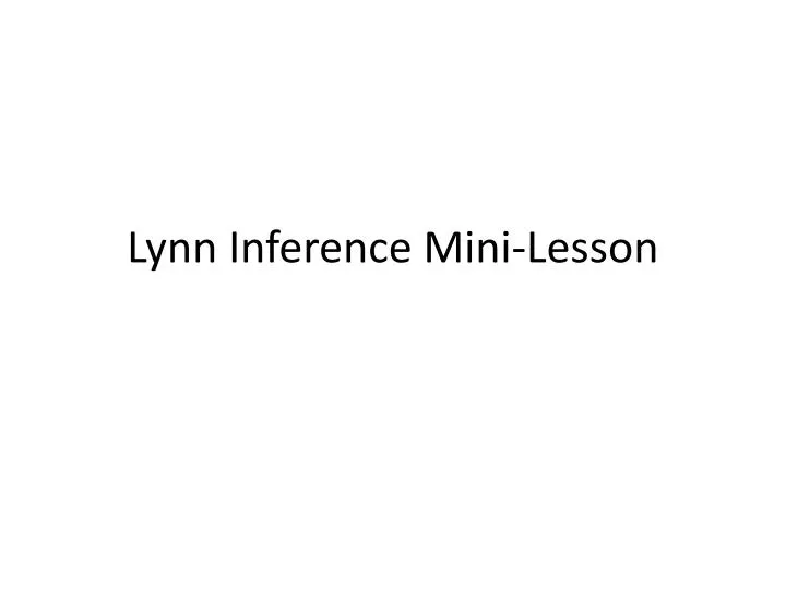 lynn inference mini lesson