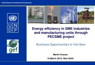 Energy efficiency in SME industries and manufacturing units through PECSME project Business Opportunities in Viet Nam