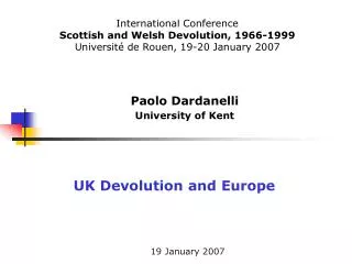 Paolo Dardanelli University of Kent