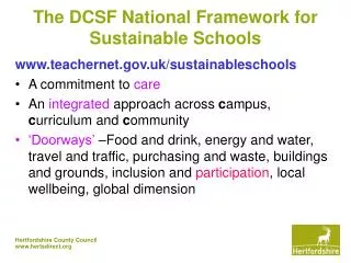 The DCSF National Framework for Sustainable Schools