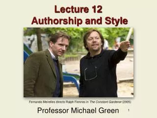 Lecture 12 Authorship and Style