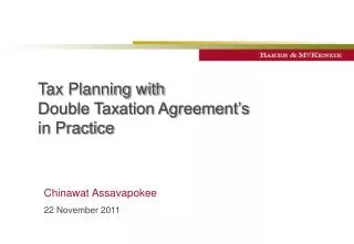 Tax Planning with Double Taxation Agreement’s in Practice