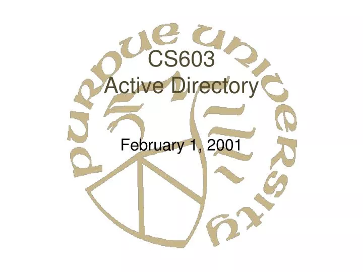 cs603 active directory