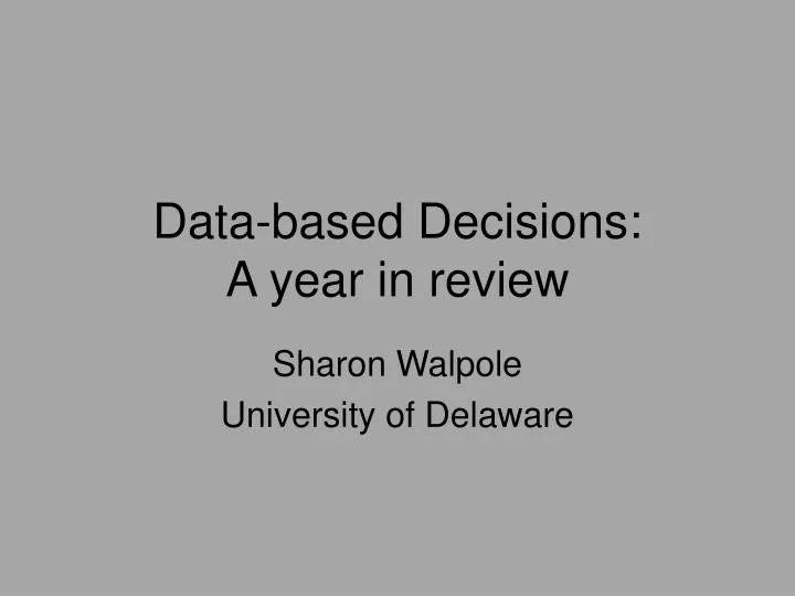 data based decisions a year in review