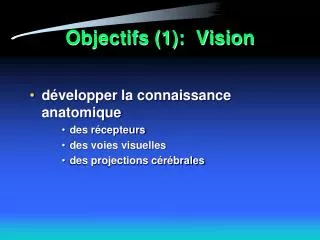 Objectifs (1): Vision