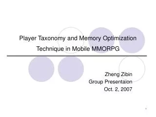 Player Taxonomy and Memory Optimization Technique in Mobile MMORPG