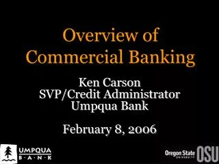 Overview of Commercial Banking