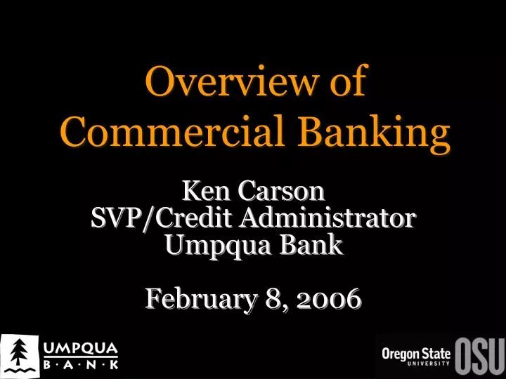 overview of commercial banking
