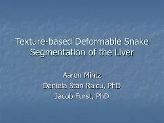 Texture-based Deformable Snake Segmentation of the Liver