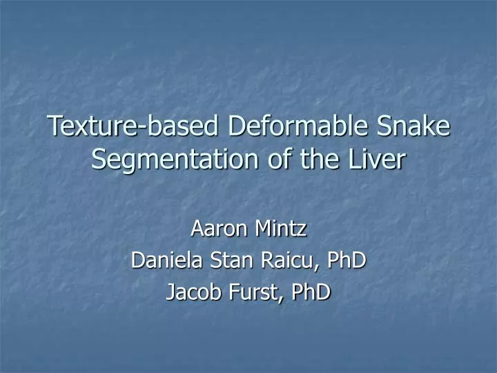 texture based deformable snake segmentation of the liver