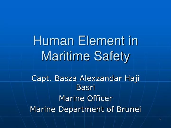human element in maritime safety