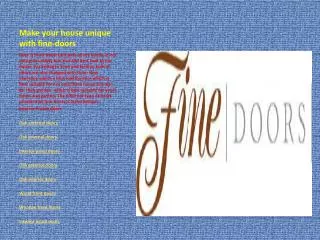 Fine-doors