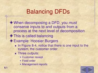 Balancing DFDs