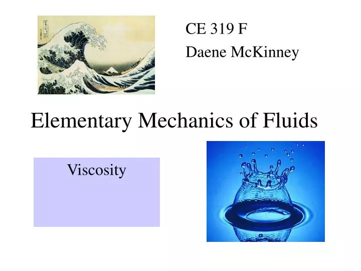 elementary mechanics of fluids