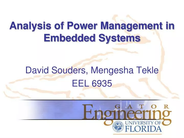 analysis of power management in embedded systems