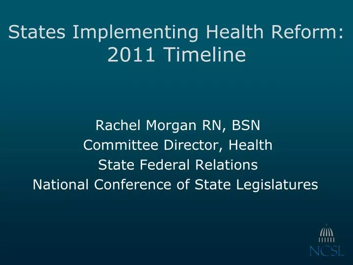 states implementing health reform 2011 timeline