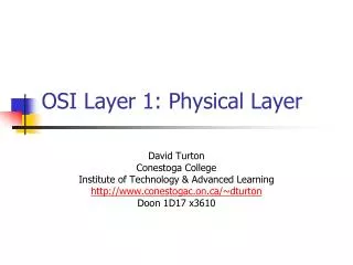 OSI Layer 1: Physical Layer