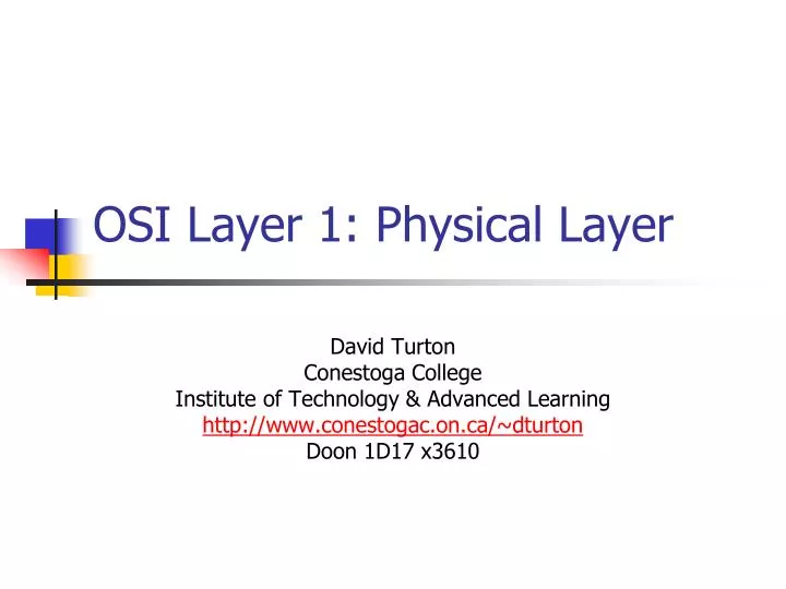 osi layer 1 physical layer