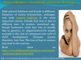 Natural Baldness Treatment and Home Remedies