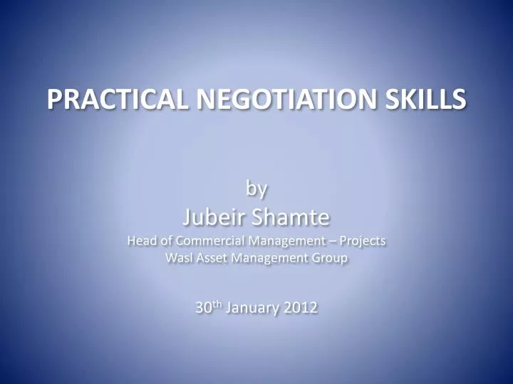 practical negotiation skills