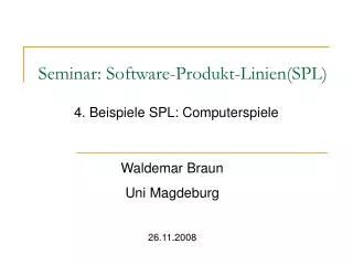 Seminar: Software-Produkt-Linien(SPL)