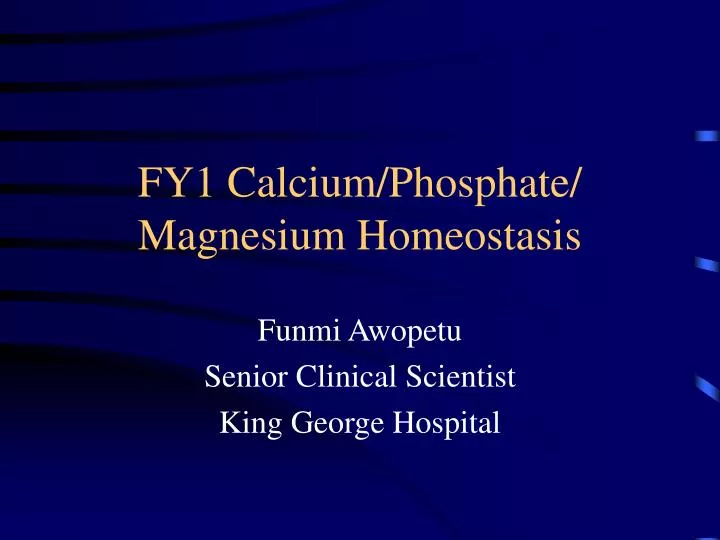 fy1 calcium phosphate magnesium homeostasis