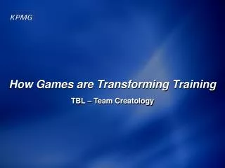 How Games are Transforming Training TBL – Team Creatology
