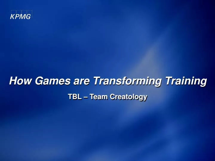 how games are transforming training tbl team creatology