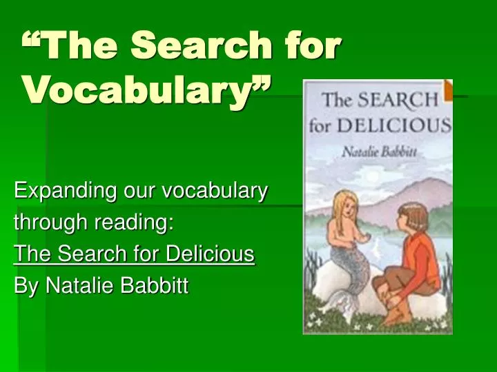 the search for vocabulary