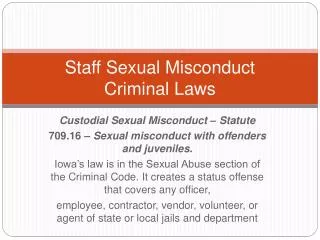 Staff Sexual Misconduct Criminal Laws