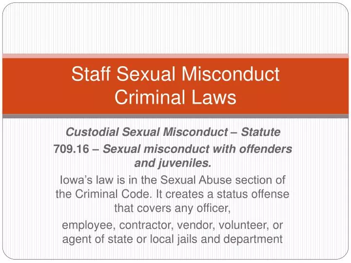staff sexual misconduct criminal laws