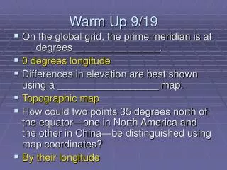 warm up 9 19