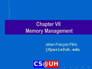 Chapter VII Memory Management