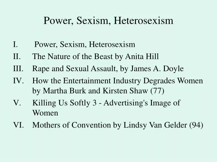 power sexism heterosexism